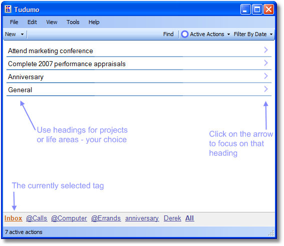 Showing Tudumo's inbox view